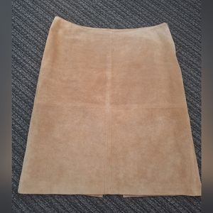 ☃️NWOT⛄️MOSSIMO TAN SUEDE LEATHER LINED SKIRT❄️